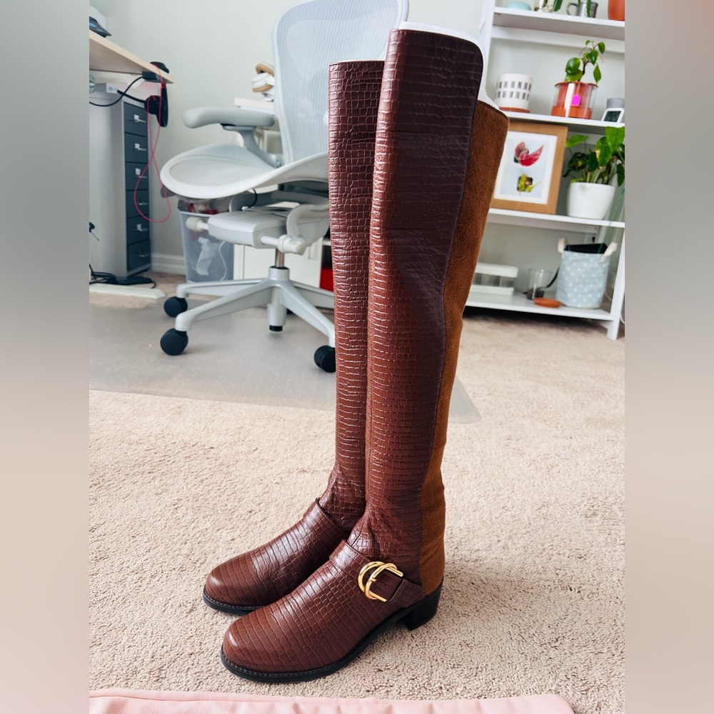 Stuart Weitzman brown leather over the knee boots